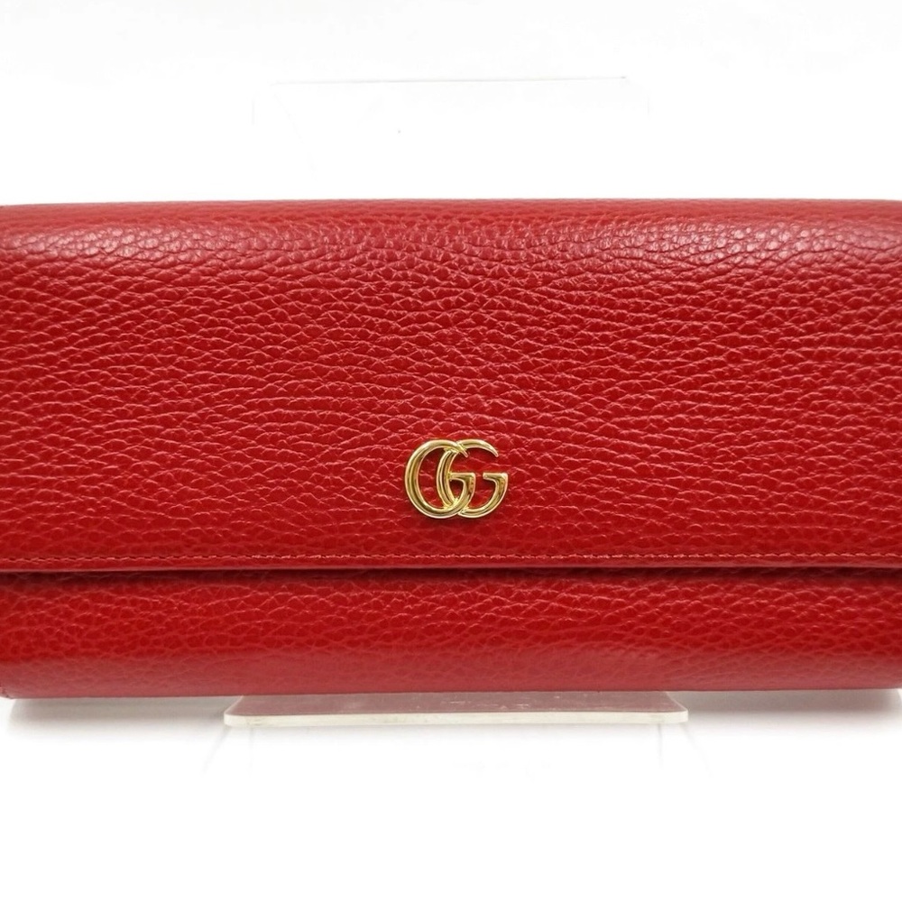 Gucci Red Leather Wallet with Gold Logo - Picture 2 of 10